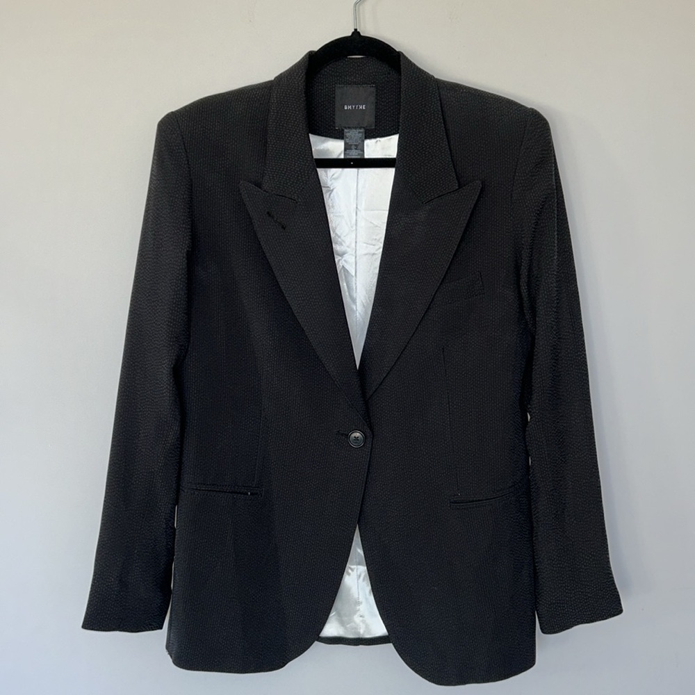 Smythe 90s Oversized Blazer in Sandwashed Black - Picture 5 of 11